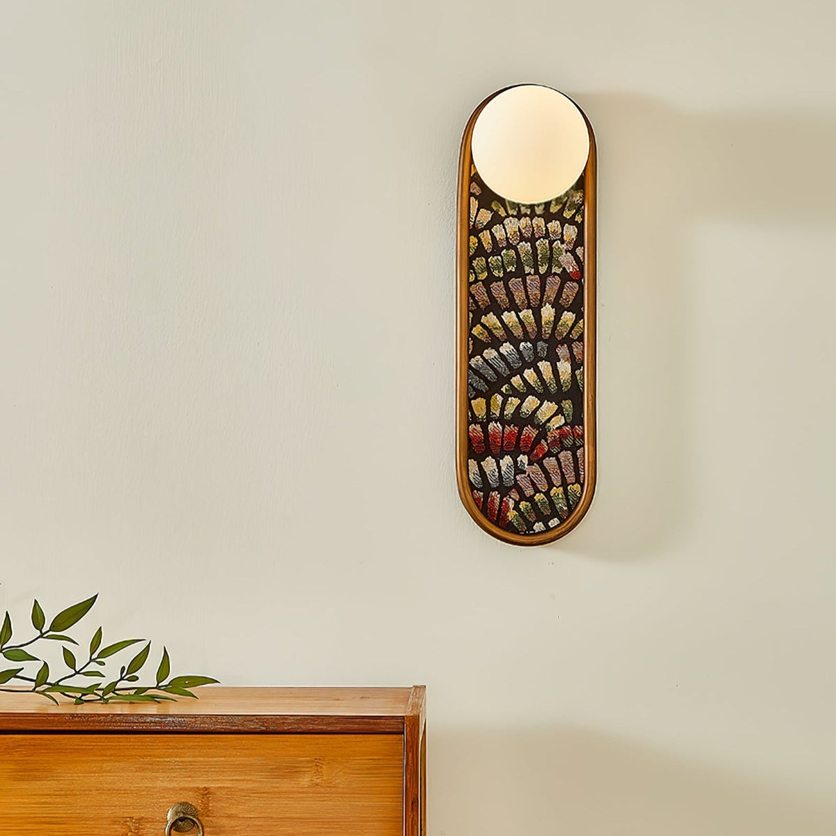 Uzorus Premium Noordse kunst wandlamp van stof