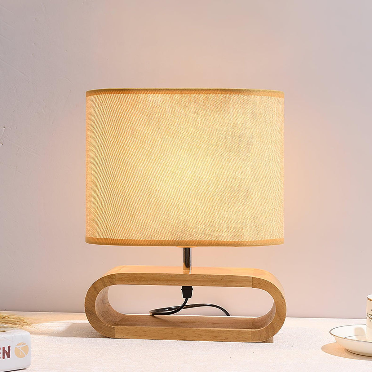 Loop Rustieke houten tafellamp