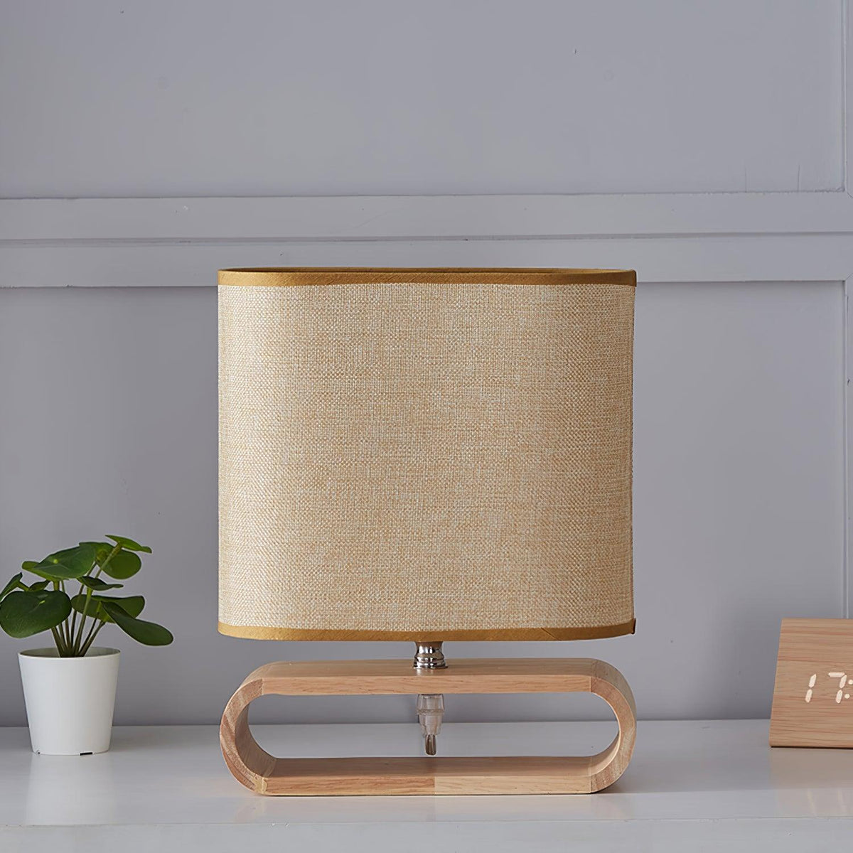 Loop Rustieke houten tafellamp