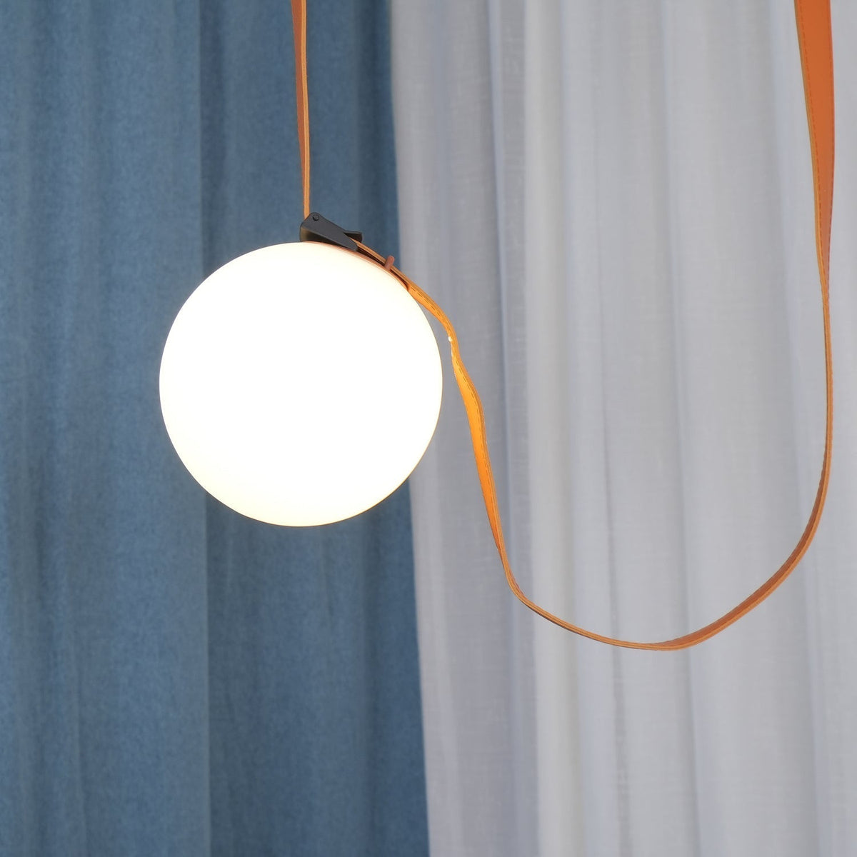 Velinenne hanglamp leerriem glas
