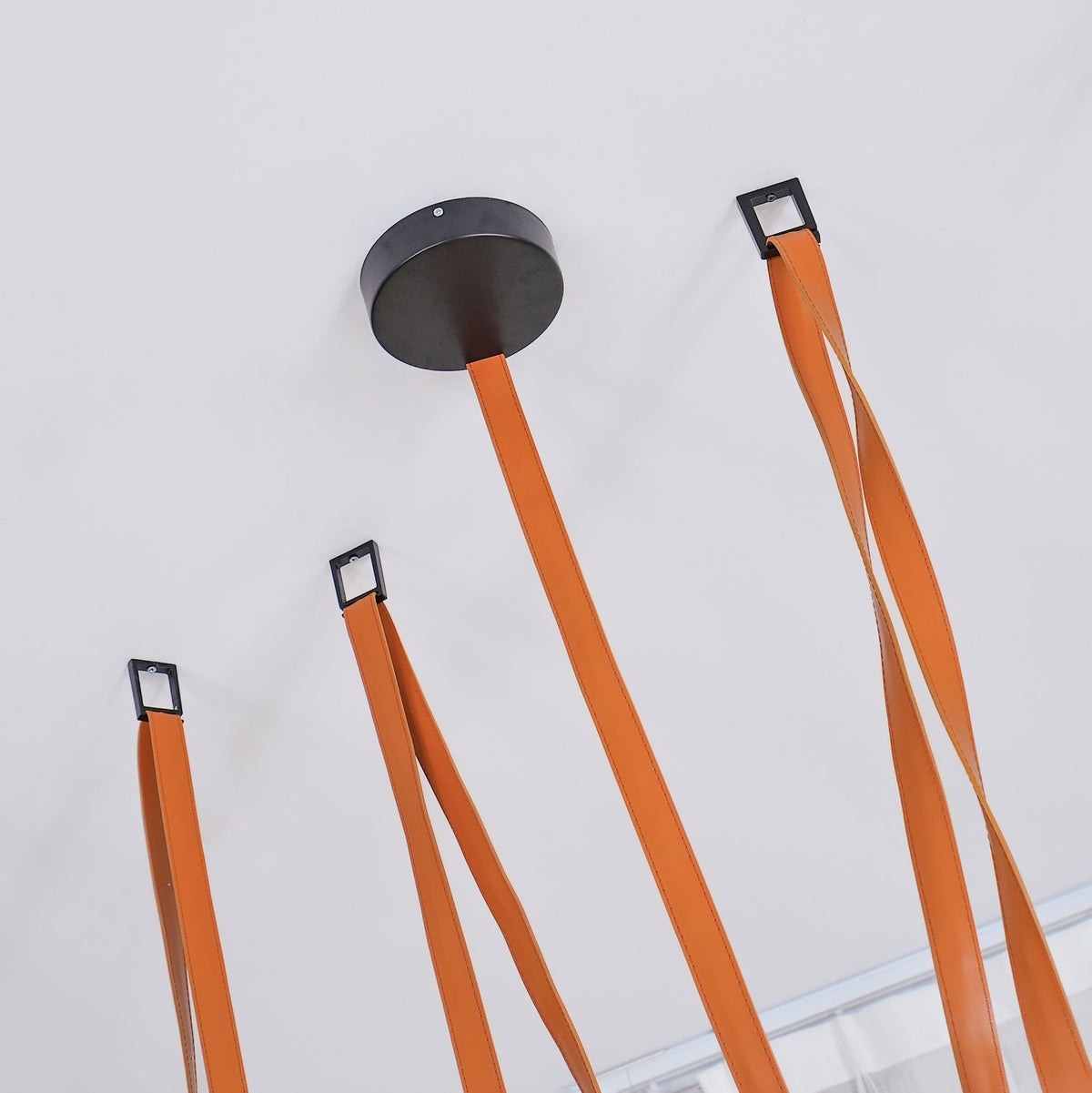 Velinenne hanglamp leerriem glas