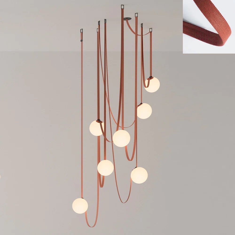 Velinenne hanglamp leerriem glas