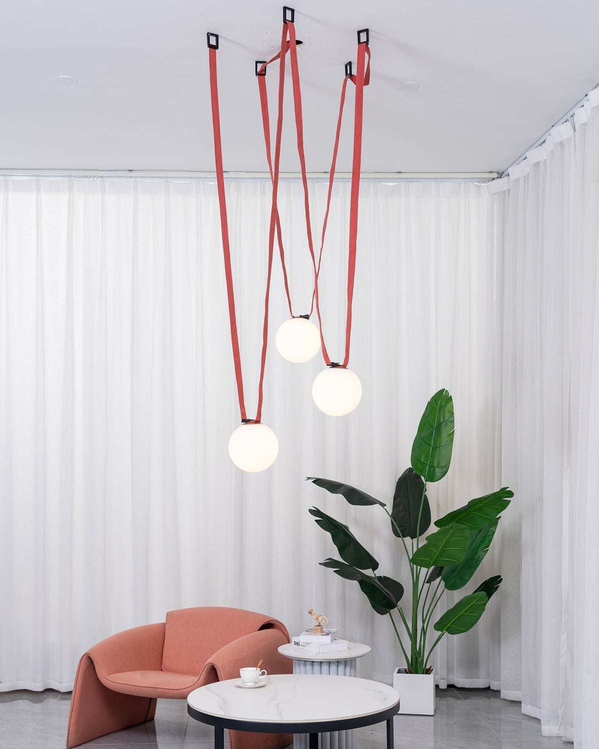 Velinenne hanglamp leerriem glas