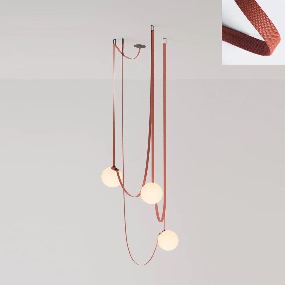 Velinenne hanglamp leerriem glas