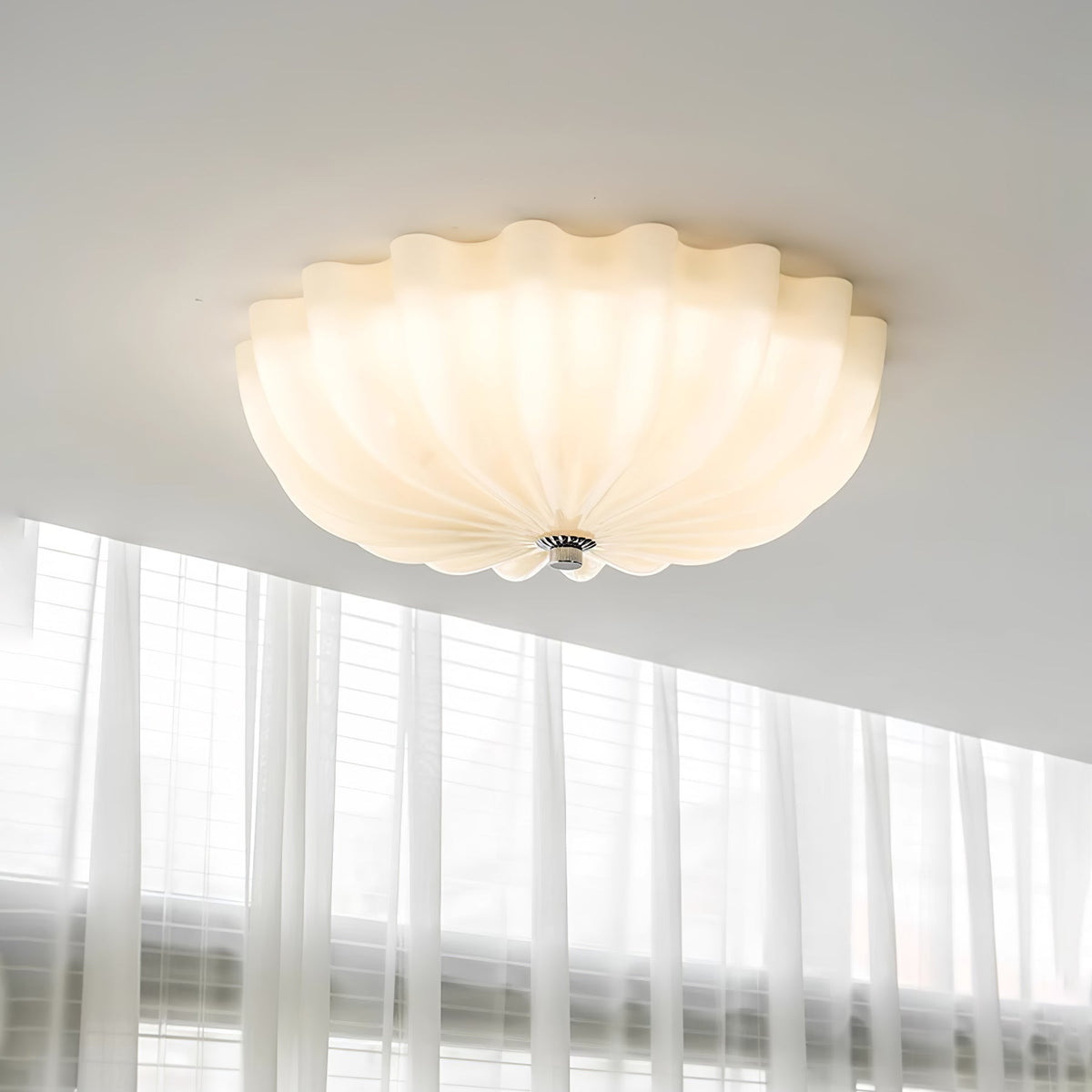 Urelis plafondlamp Murano-glas geblazen schelpvorm