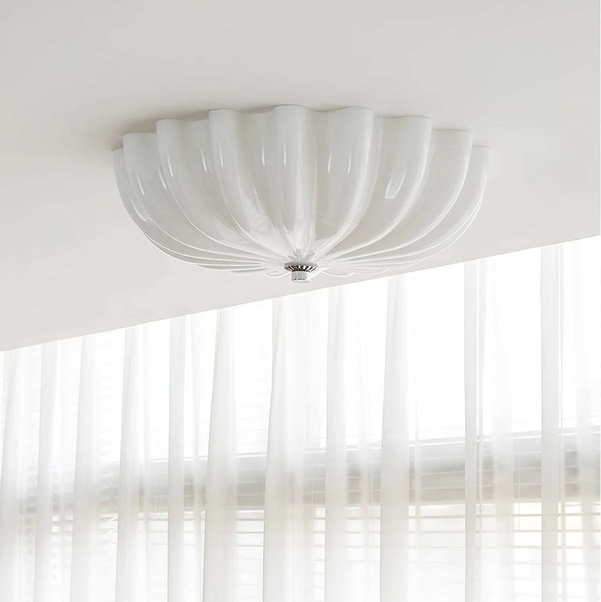 Urelis plafondlamp Murano-glas geblazen schelpvorm