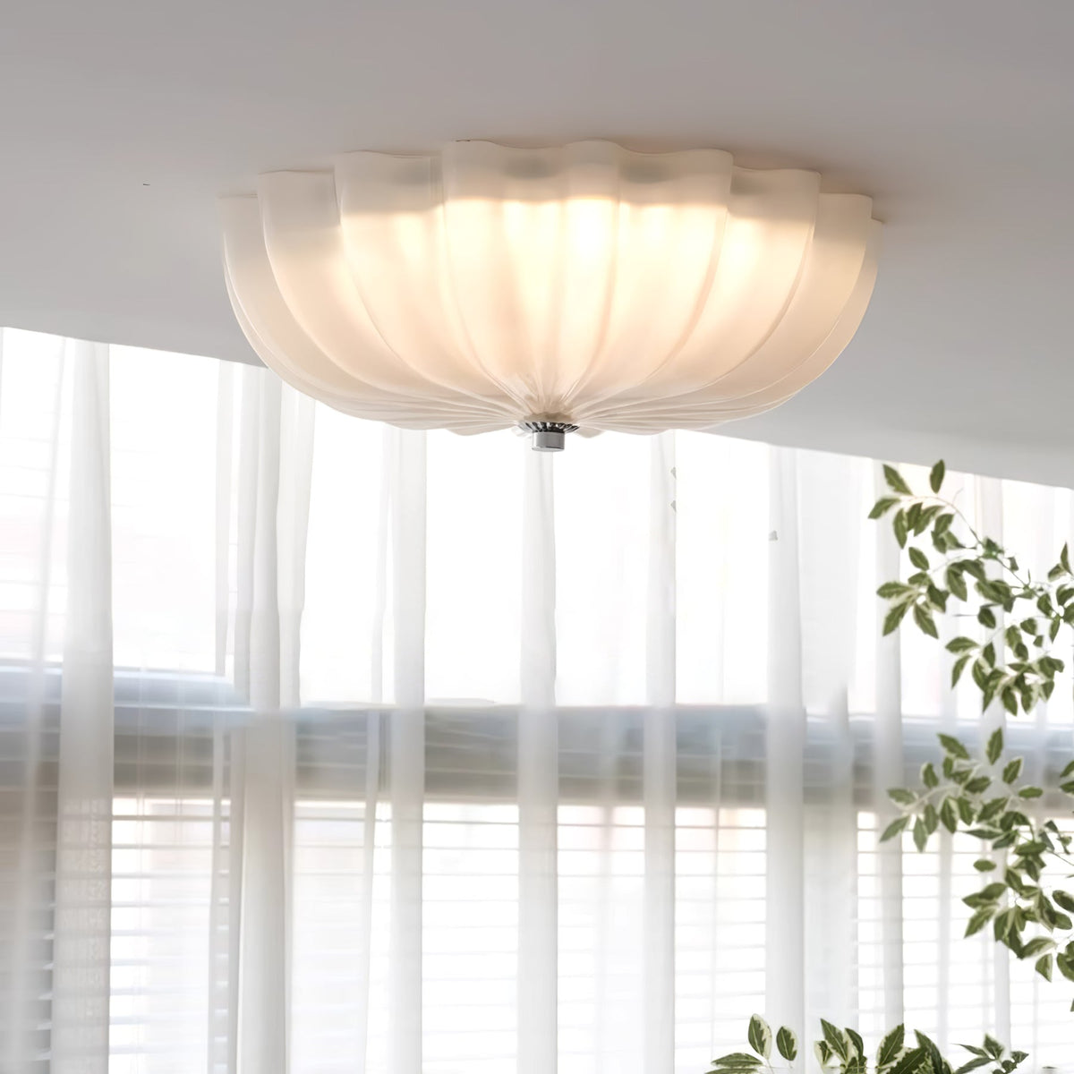 Urelis plafondlamp Murano-glas geblazen schelpvorm