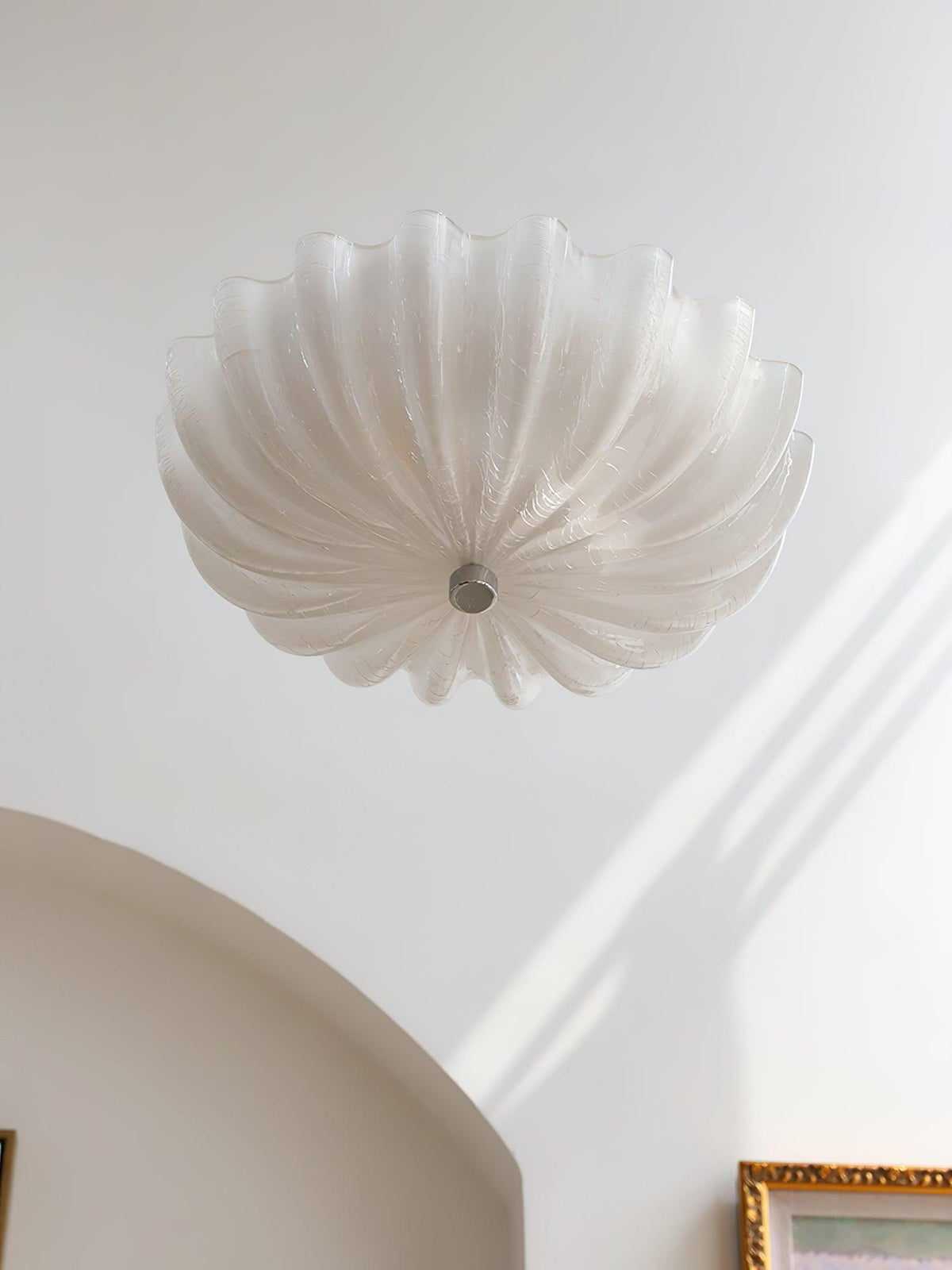 Urelis plafondlamp Murano-glas geblazen schelpvorm