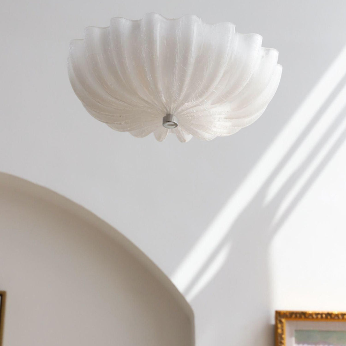 Urelis plafondlamp Murano-glas geblazen schelpvorm