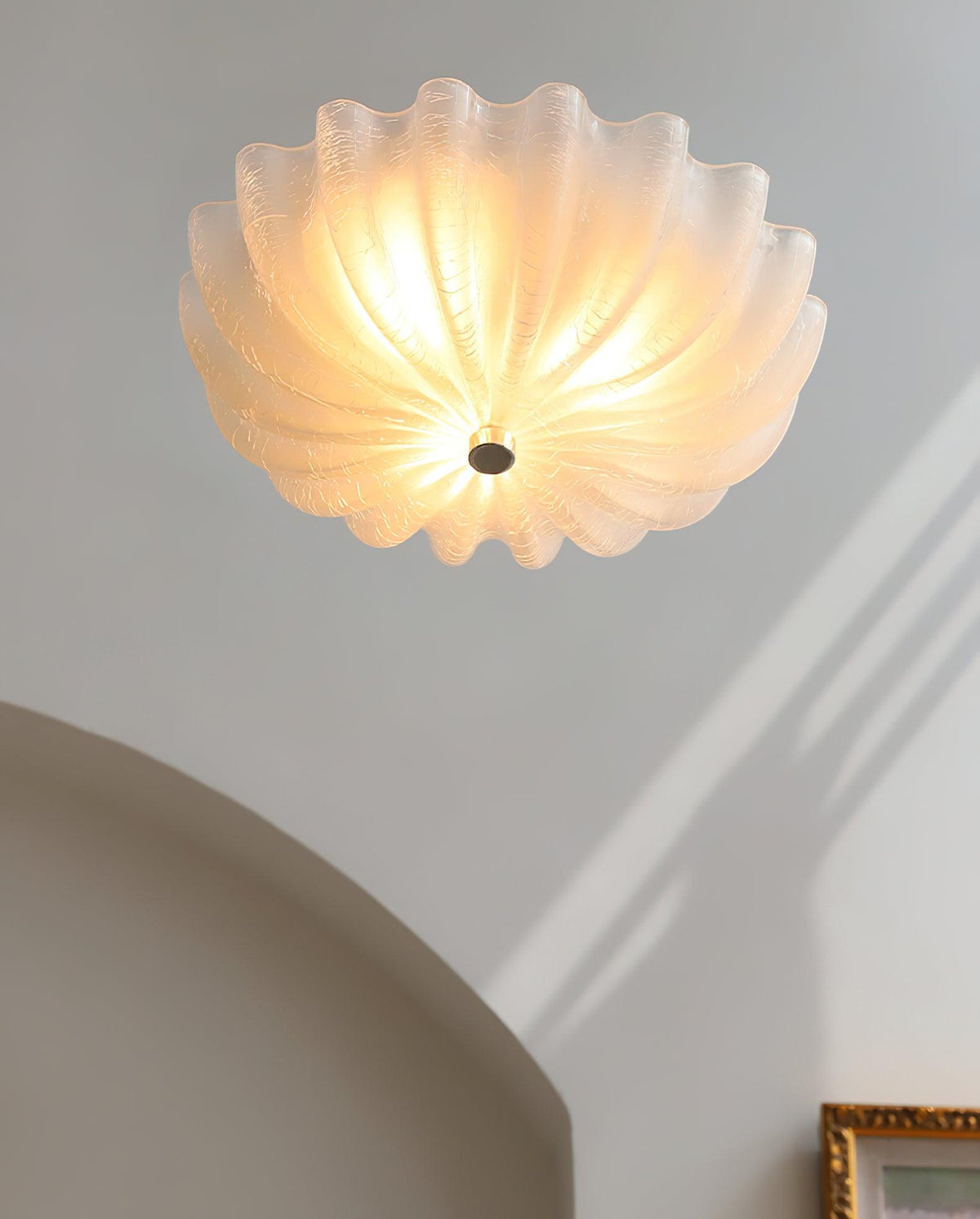 Urelis plafondlamp Murano-glas geblazen schelpvorm