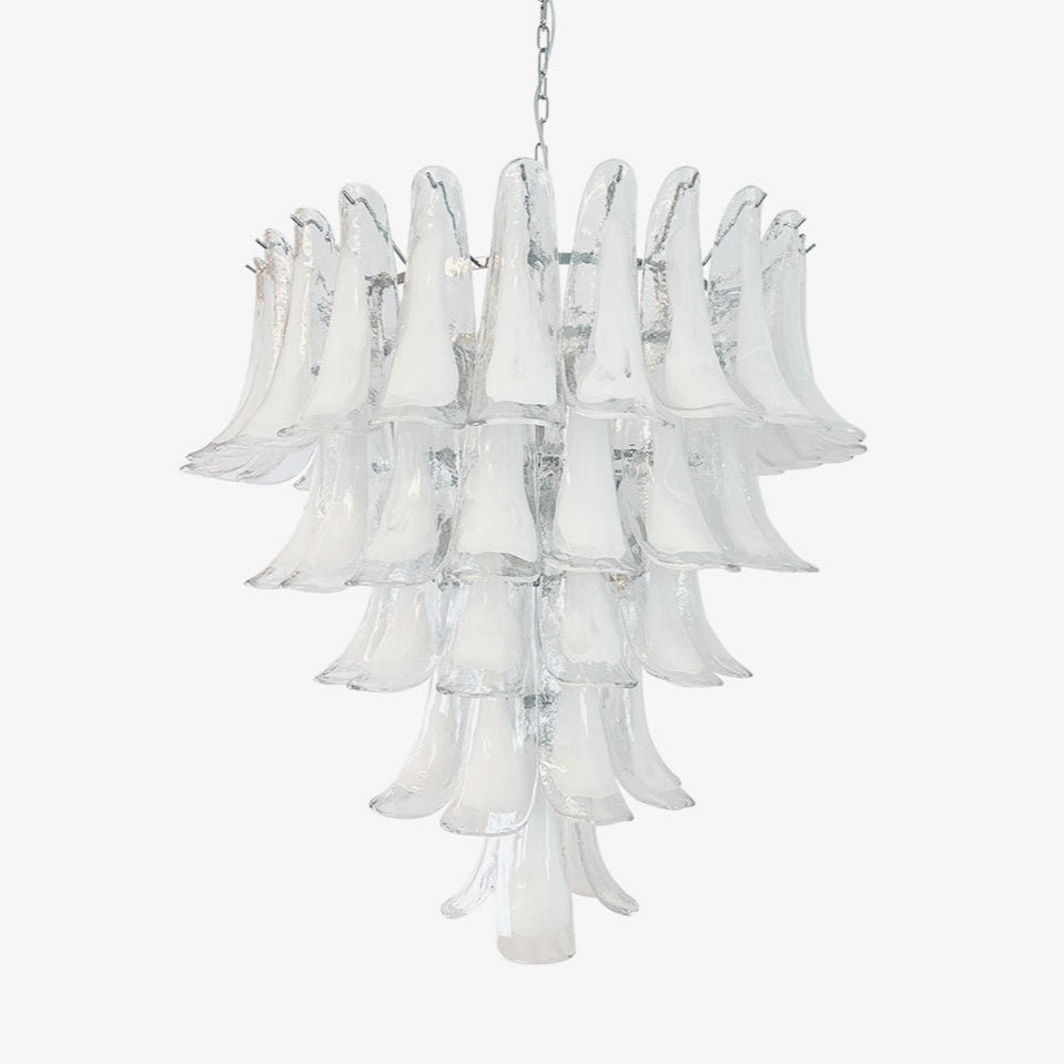 Eiroian kroonluchter met helder Murano-glas bloemblaadjes vintage
