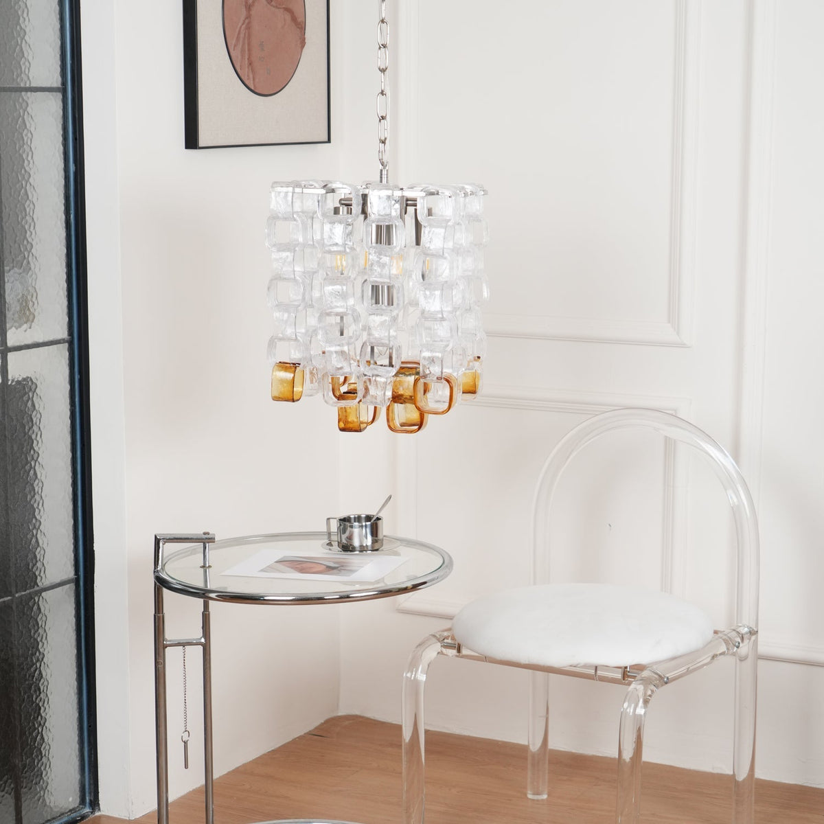 Orielis Kroonluchter Murano-glas Interlockende geometrische vorm