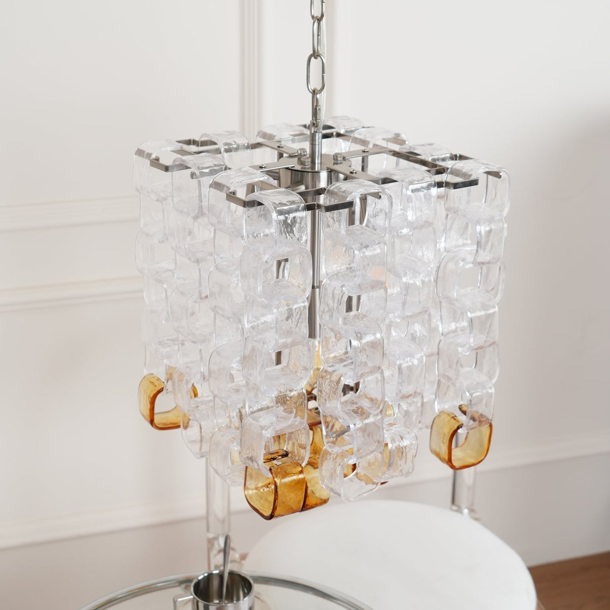 Orielis Kroonluchter Murano-glas Interlockende geometrische vorm