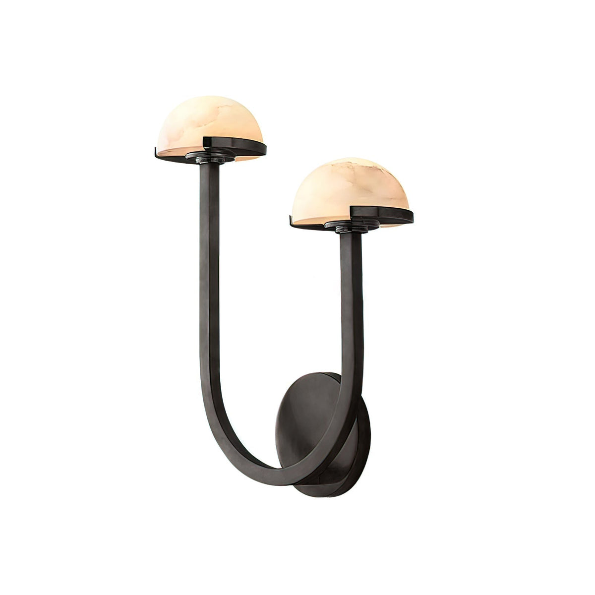 Vitalira dubbele albasten wandlamp met goudkleurige afwerking