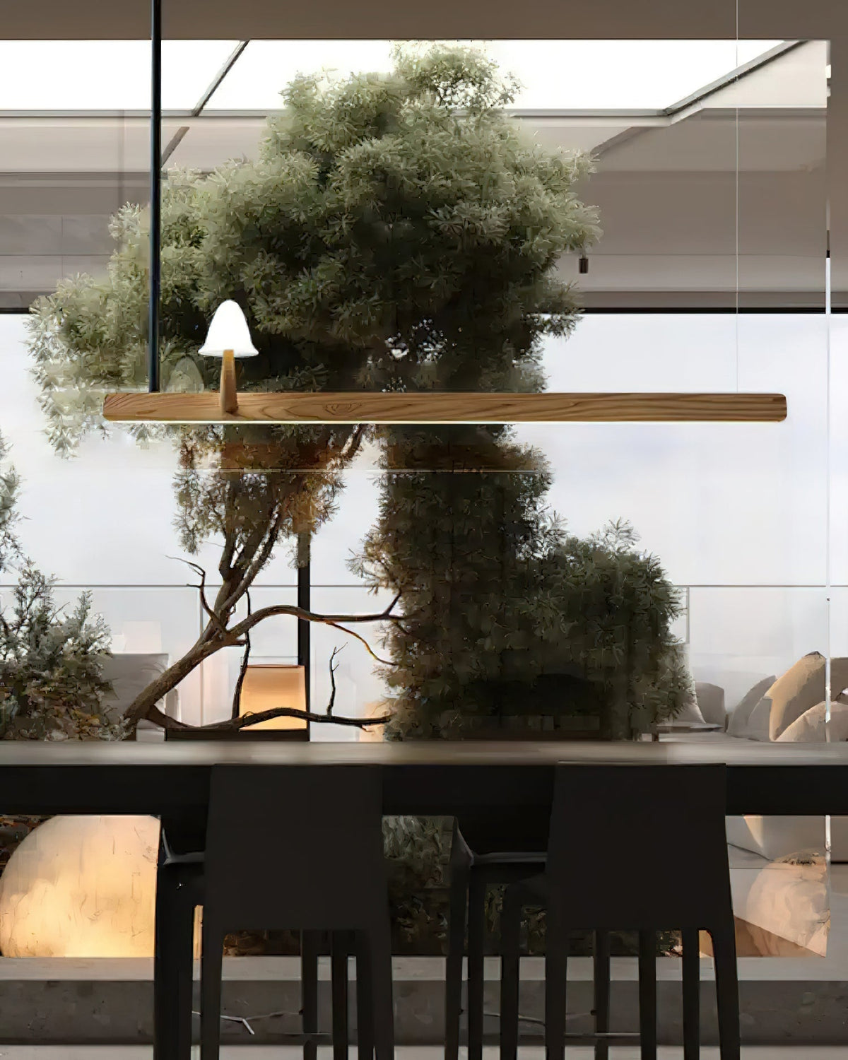 Aldalira Kroonluchter Paddenstoel Hout Minimalistisch Modern
