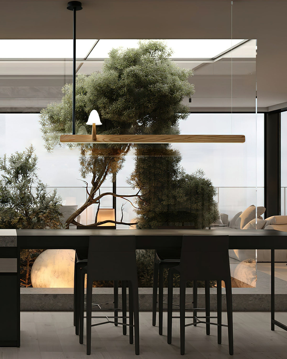 Aldalira Kroonluchter Paddenstoel Hout Minimalistisch Modern