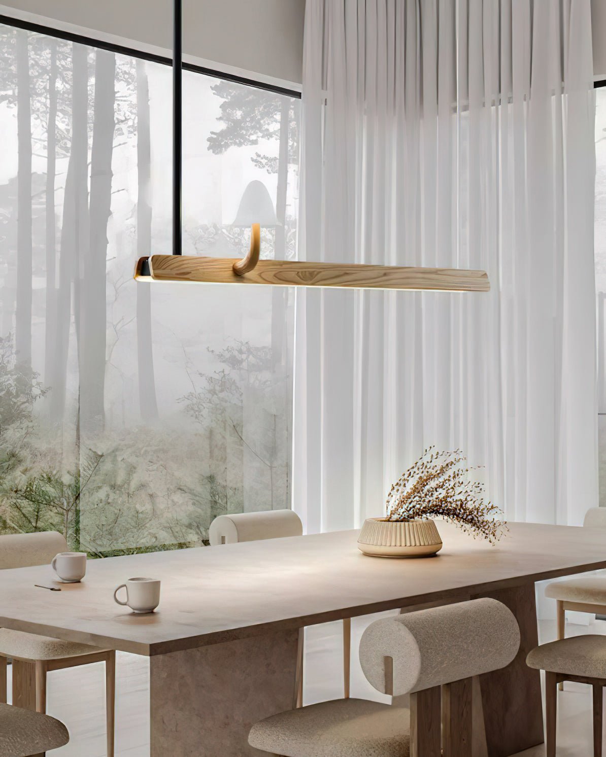 Aldalira Kroonluchter Paddenstoel Hout Minimalistisch Modern