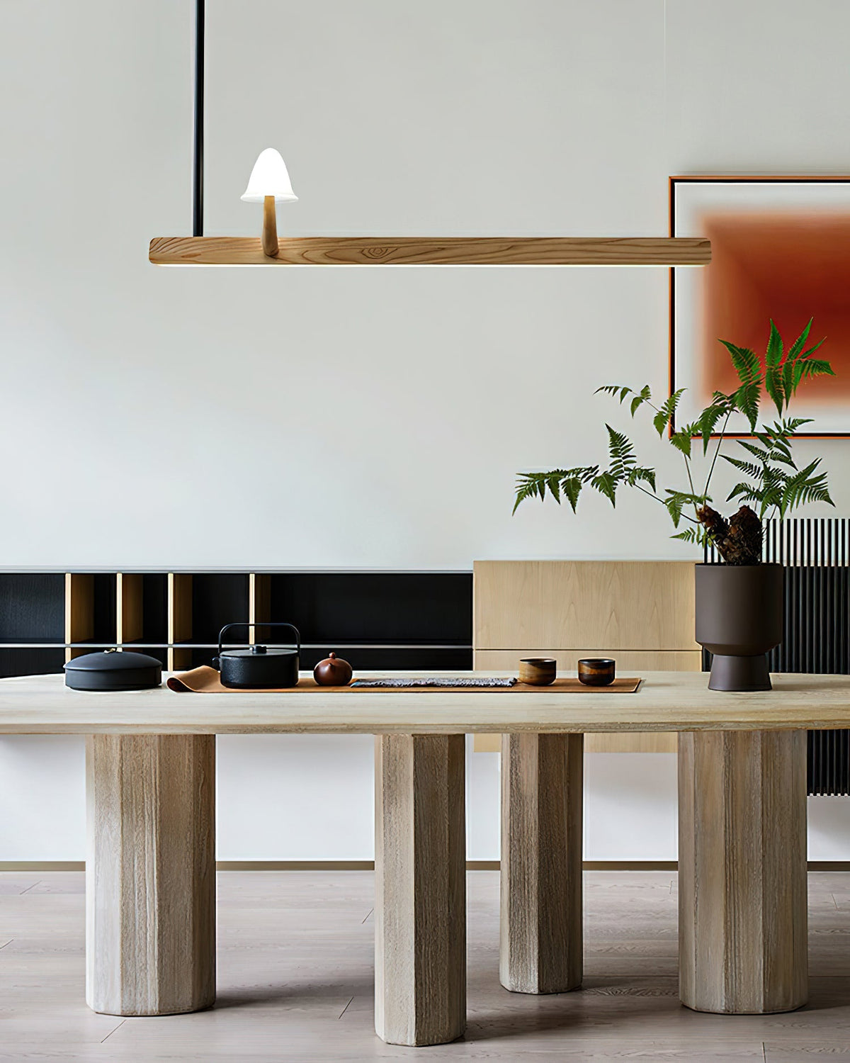 Aldalira Kroonluchter Paddenstoel Hout Minimalistisch Modern
