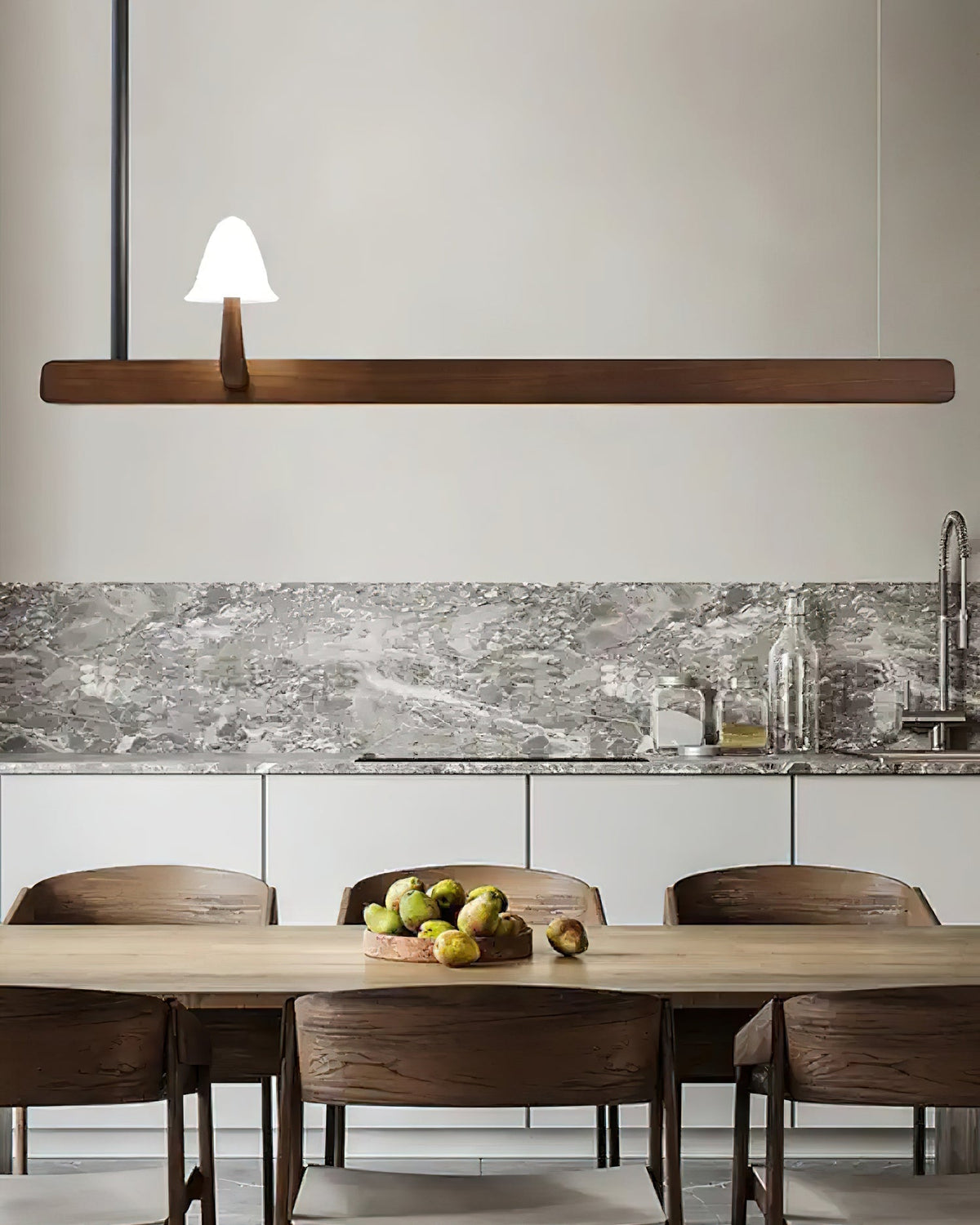 Aldalira Kroonluchter Paddenstoel Hout Minimalistisch Modern