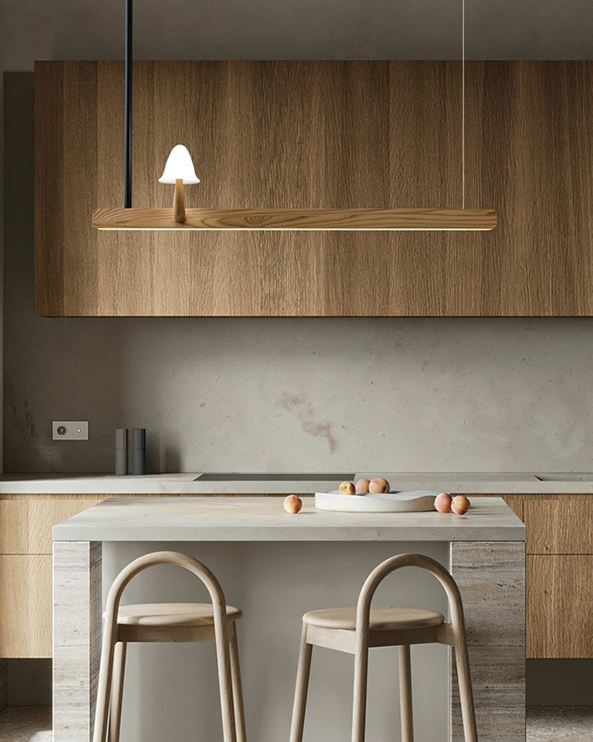 Aldalira Kroonluchter Paddenstoel Hout Minimalistisch Modern