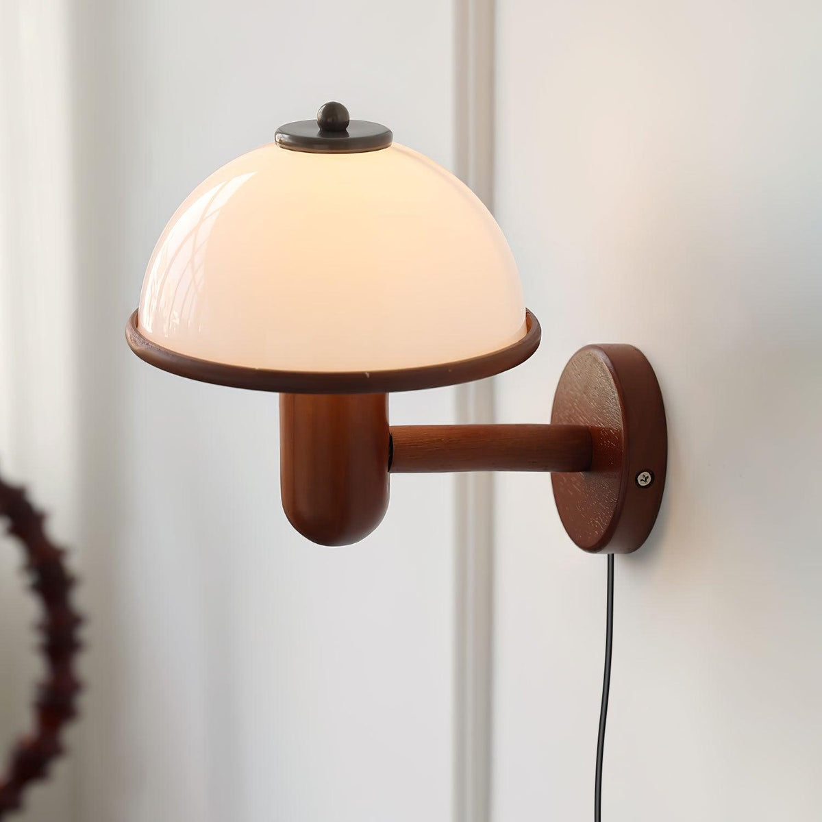 Elvarira wandlamp Mushroom hout