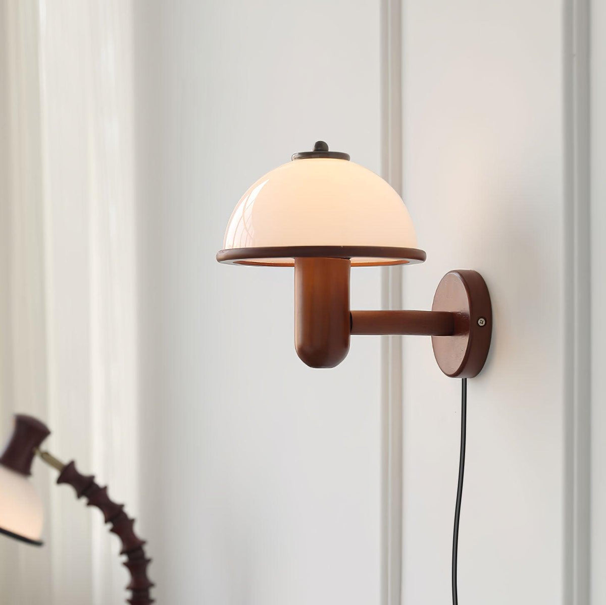 Rinerise Wandlamp Paddenstoelvorm Hout Eikenhout