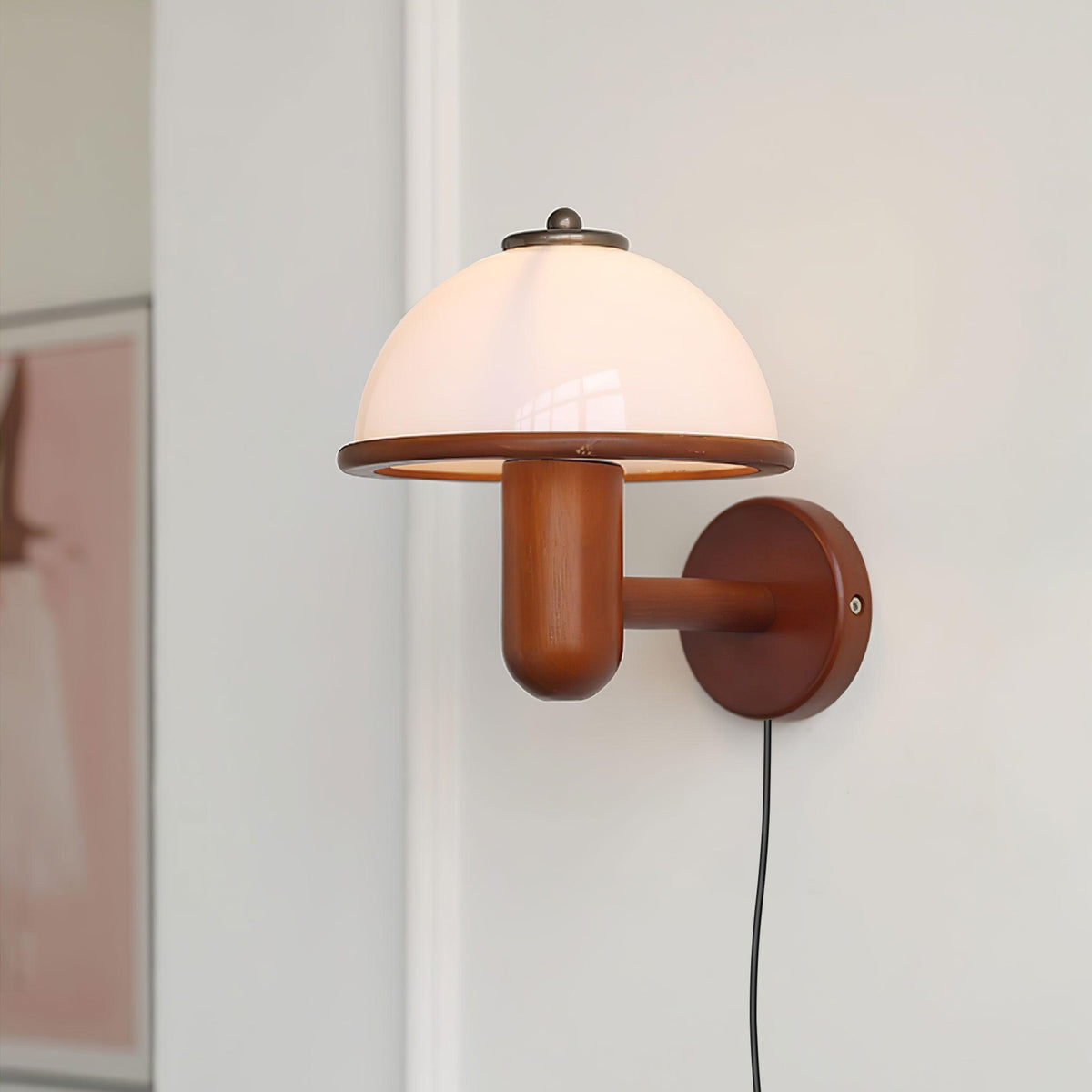 Elvarira wandlamp Mushroom hout