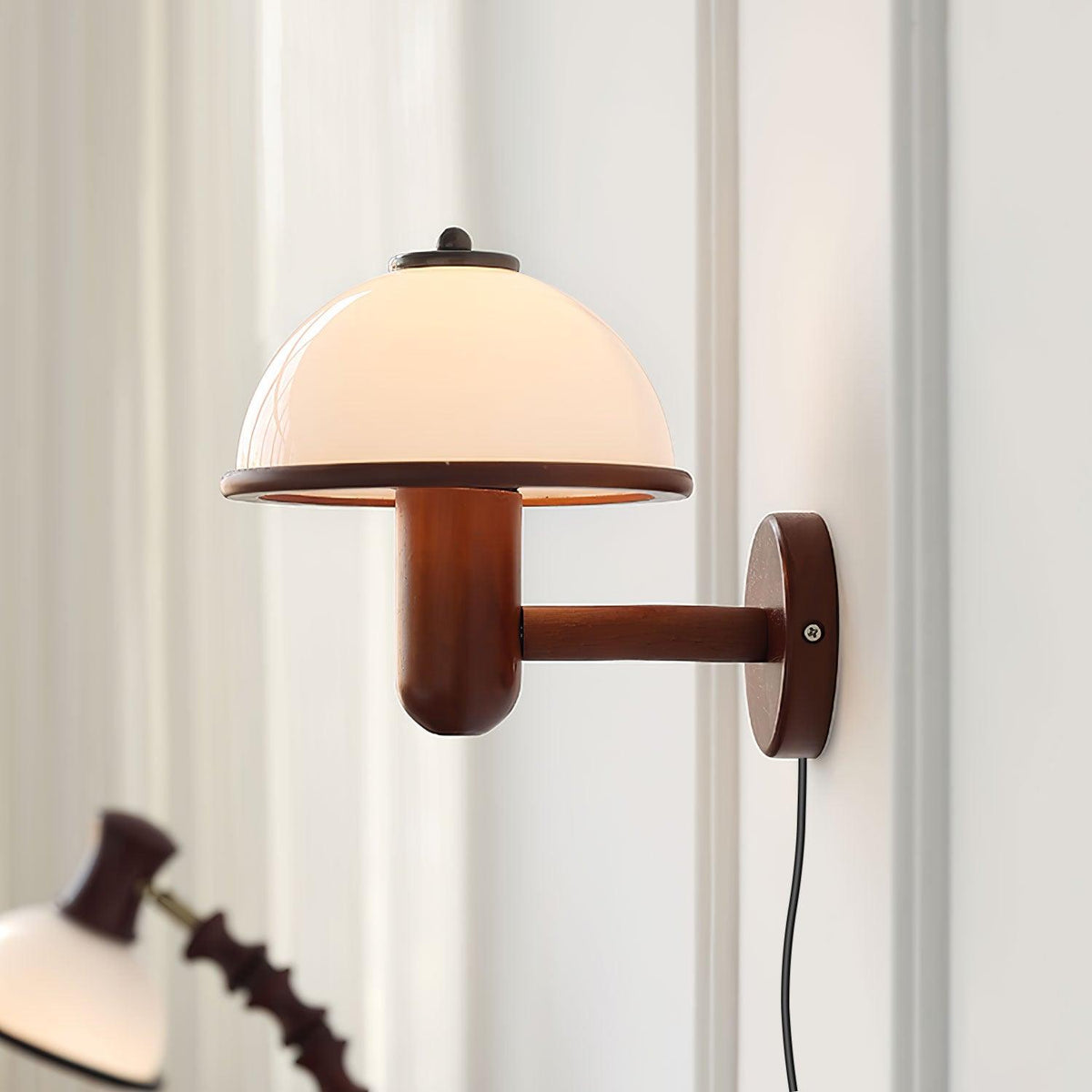 Rinerise Wandlamp Paddenstoelvorm Hout Eikenhout