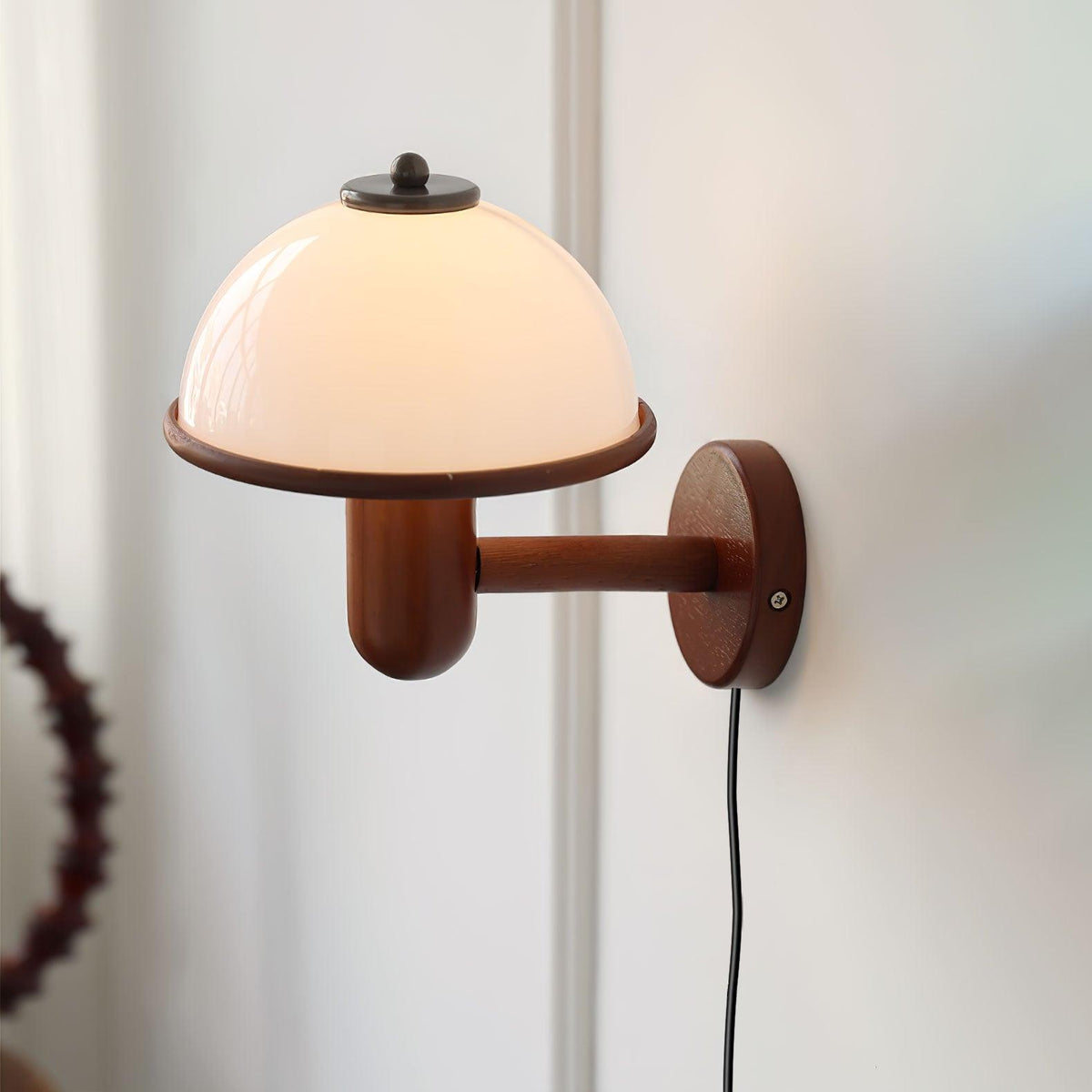 Rinerise Wandlamp Paddenstoelvorm Hout Eikenhout