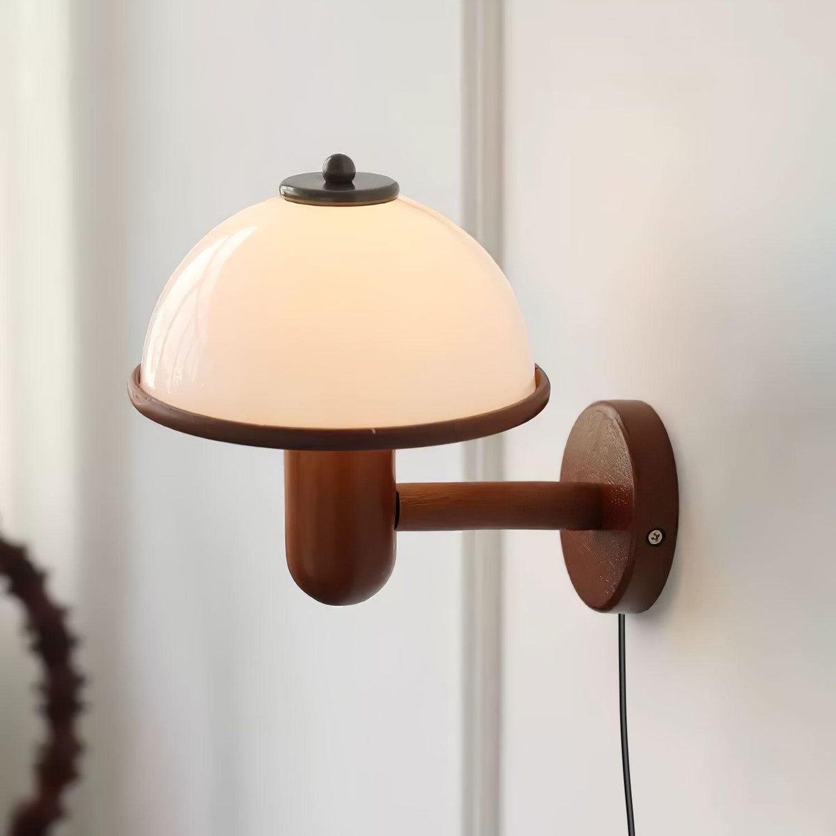 Rinerise Wandlamp Paddenstoelvorm Hout Eikenhout