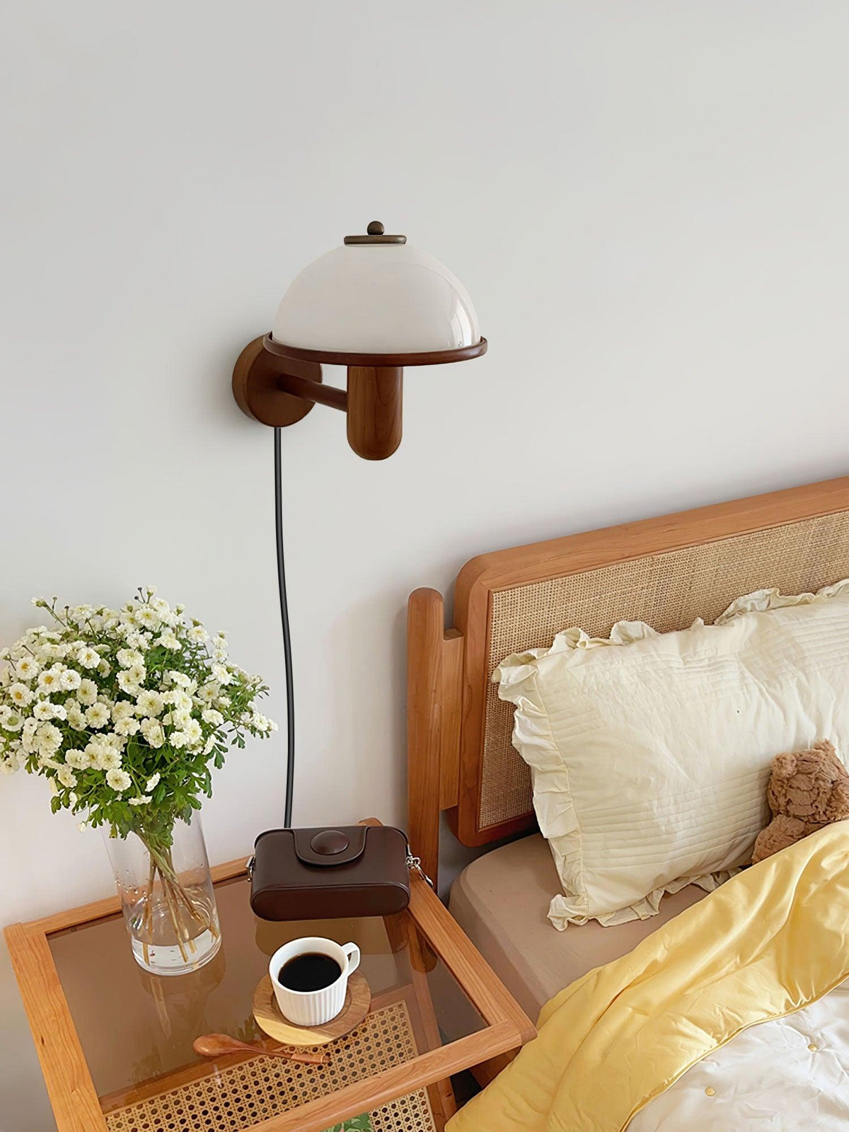 Rinerise Wandlamp Paddenstoelvorm Hout Eikenhout