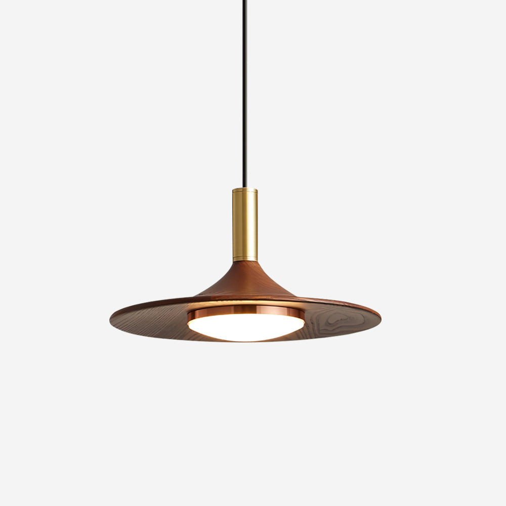 Kaelin hanglamp hoedvorm hout midcentury