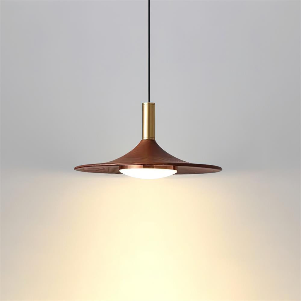 Kaelin hanglamp hoedvorm hout midcentury