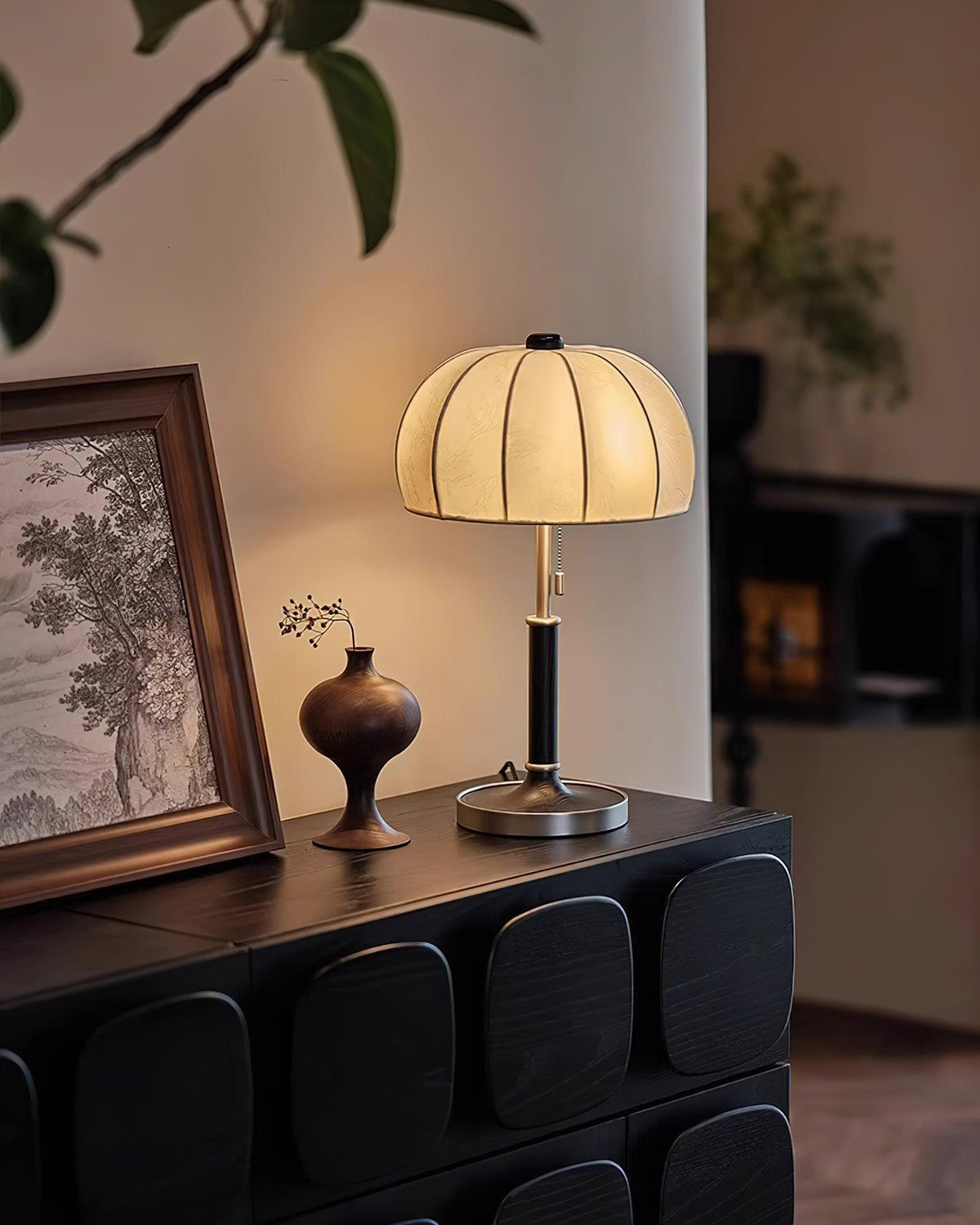 Nalemu Houten Stoffen Retro tafellamp