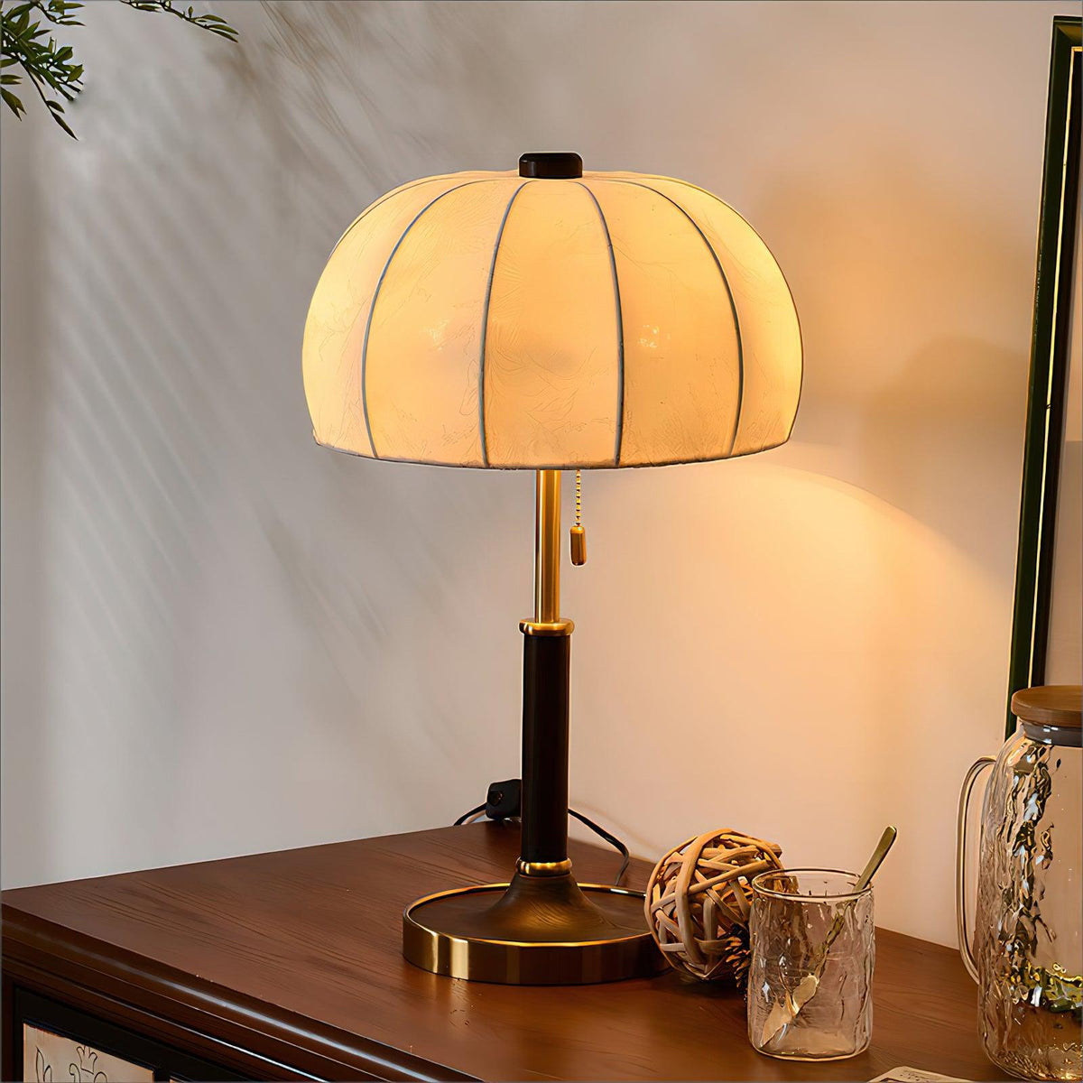 Nalemu Houten Stoffen Retro tafellamp