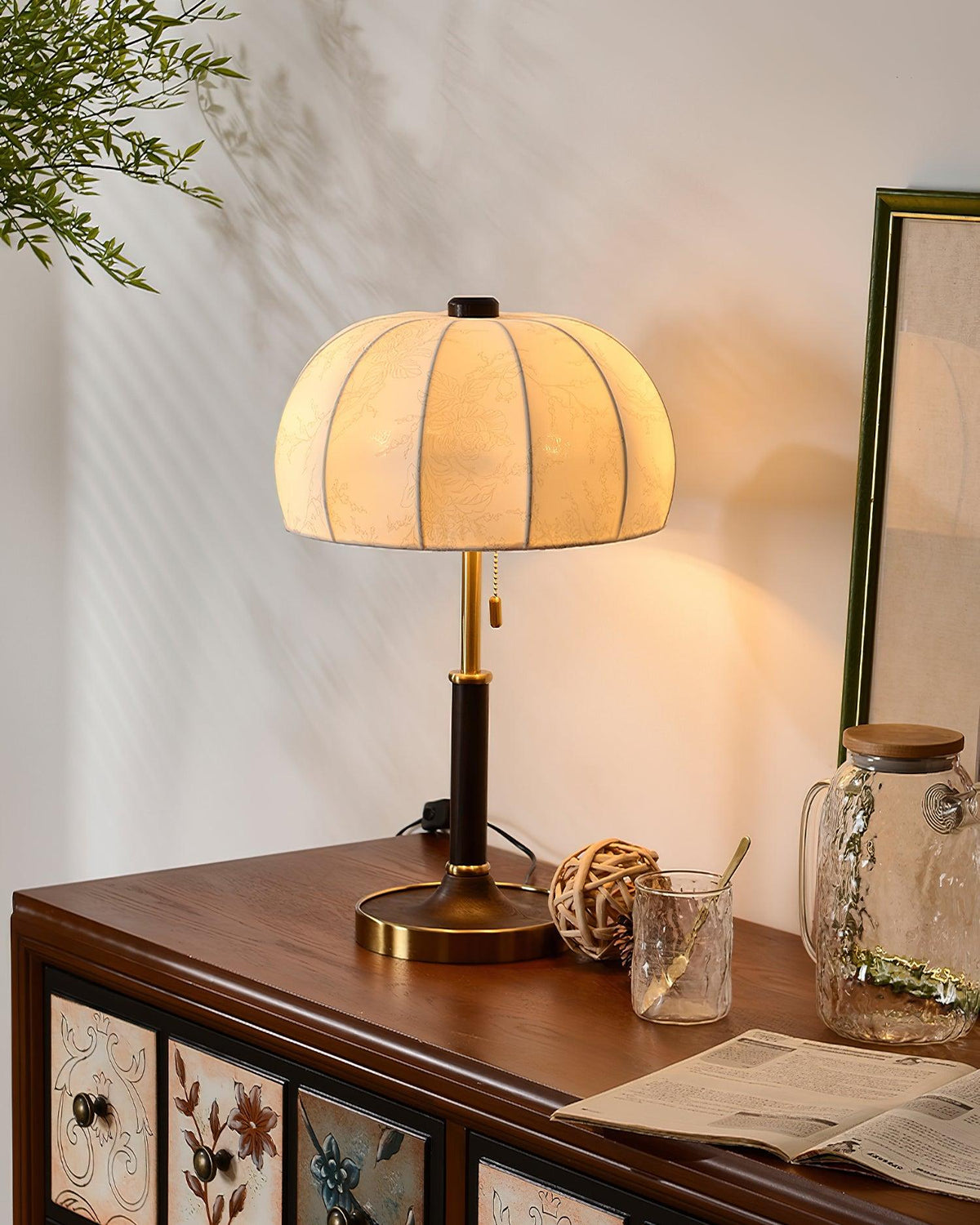 Nalemu Houten Stoffen Retro tafellamp