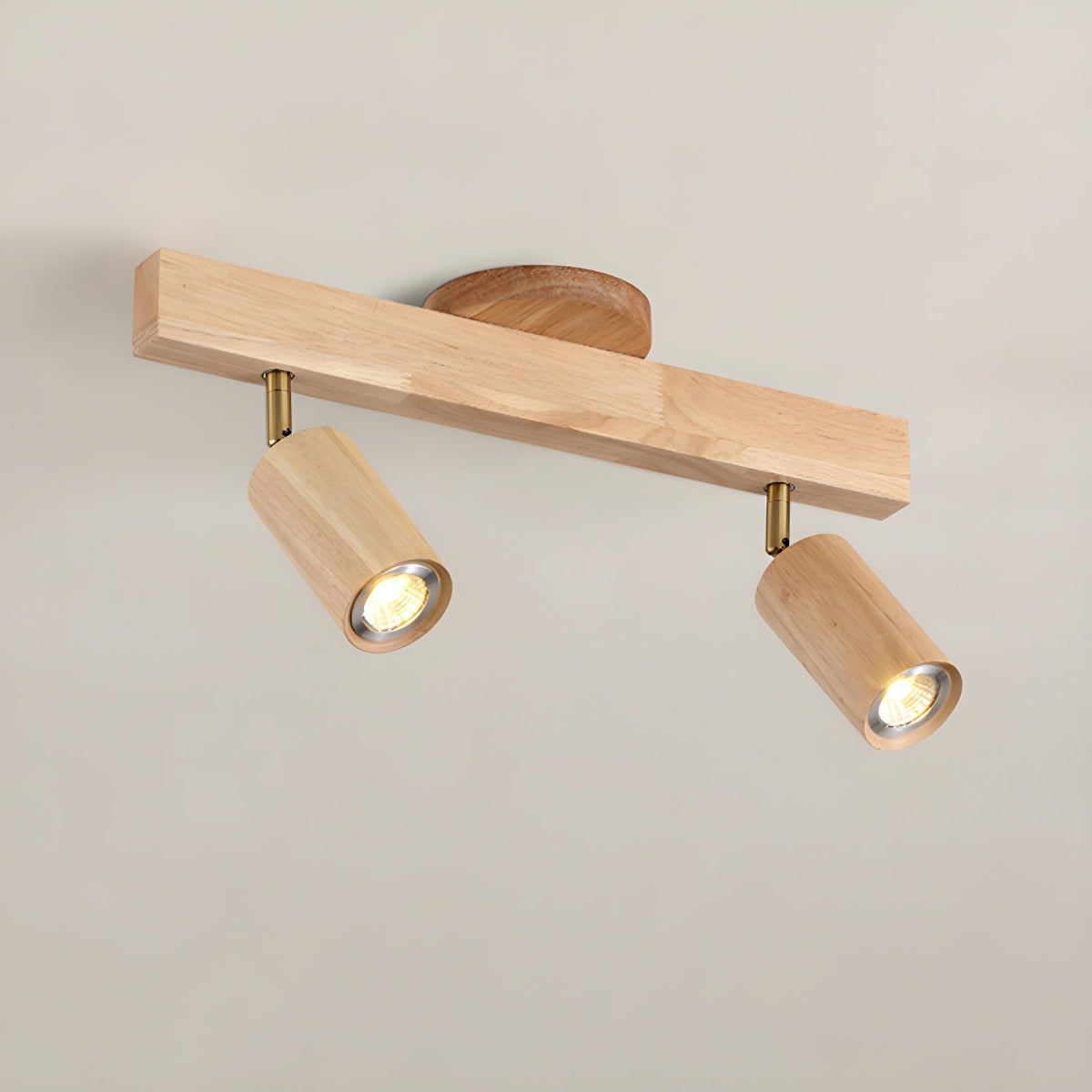 Rinaniella plafondlamp natuurlijke houten balk met spotverlichting