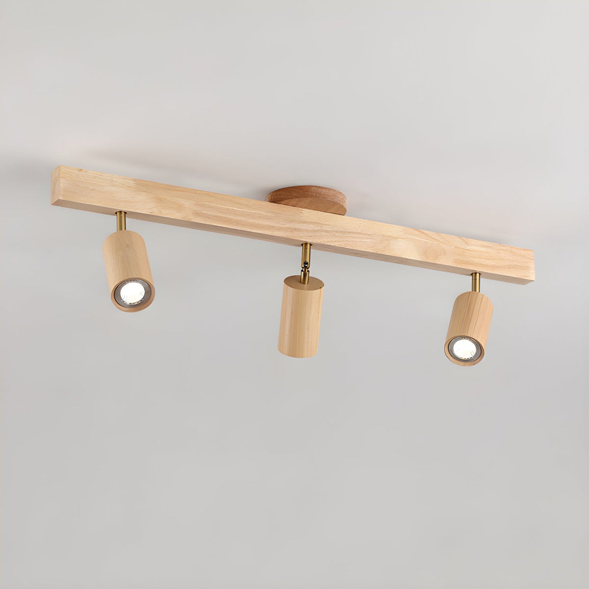 Rinaniella plafondlamp natuurlijke houten balk met spotverlichting