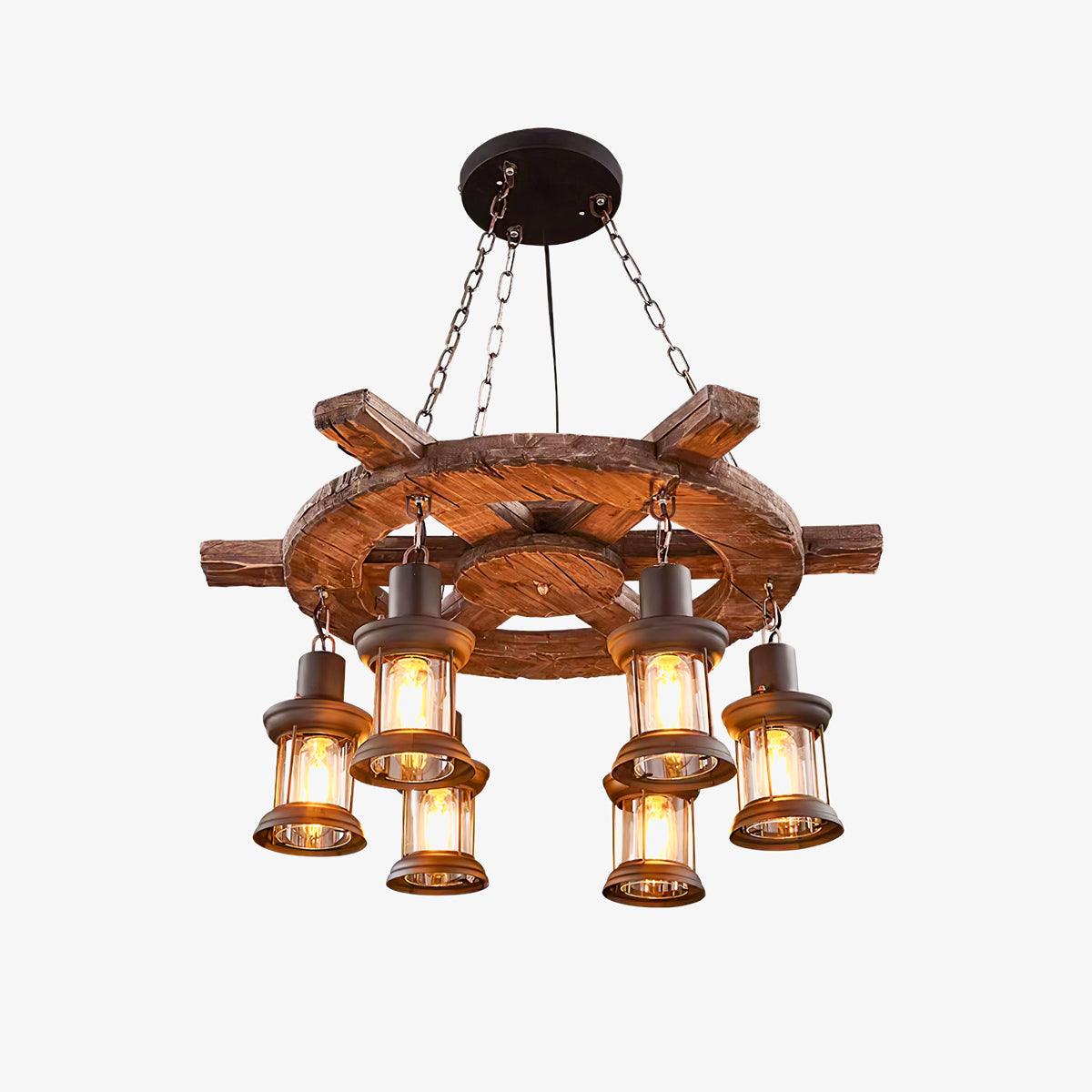 Aurzorir Vintage houten kroonluchter