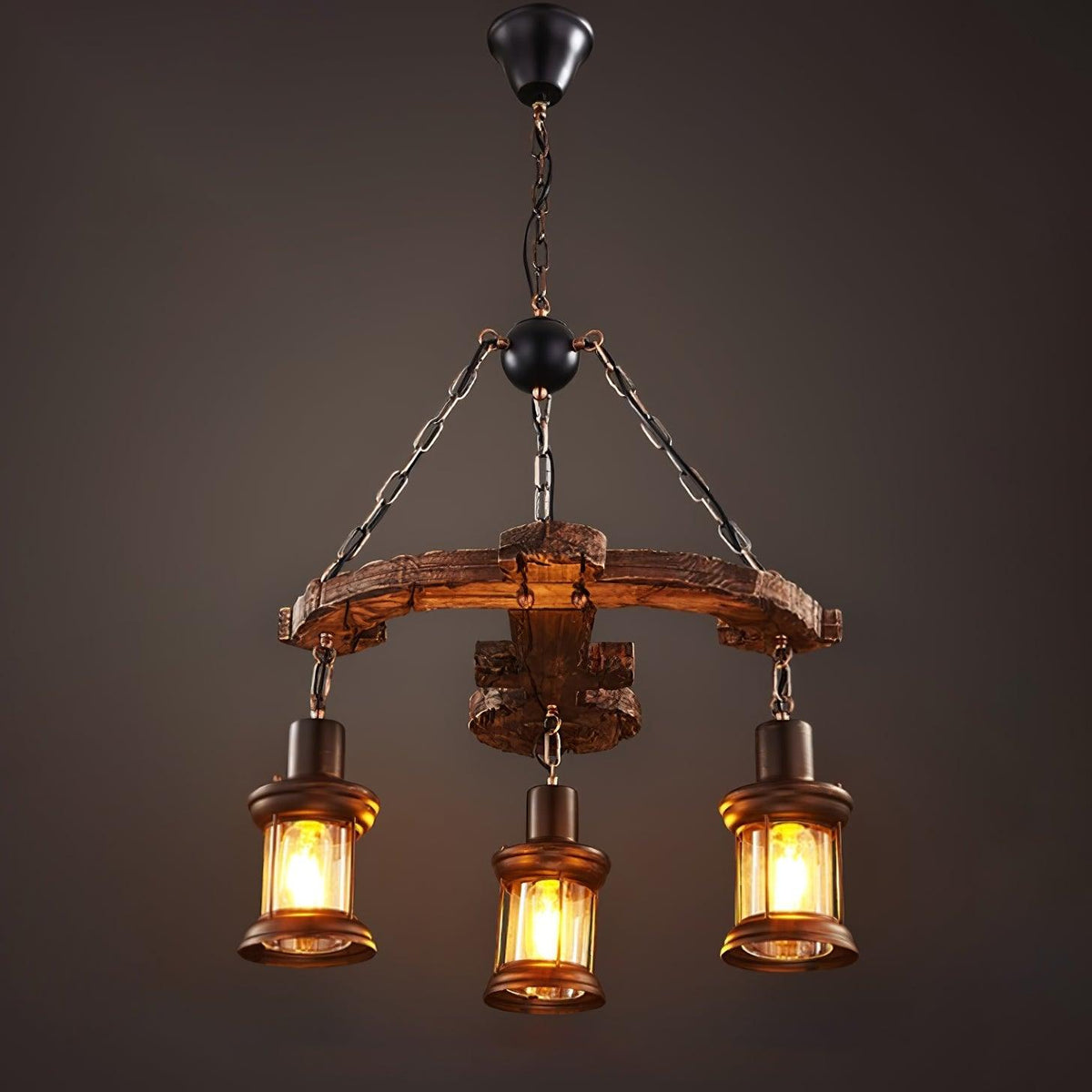 Aurzorir Vintage houten kroonluchter