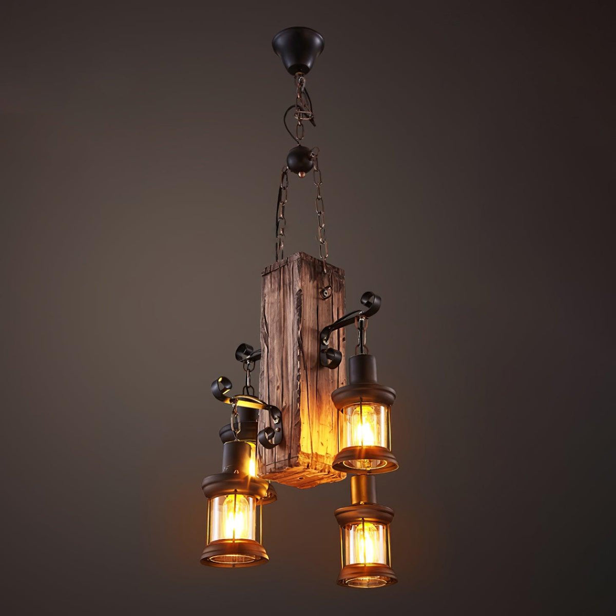 Aurzorir Vintage houten kroonluchter
