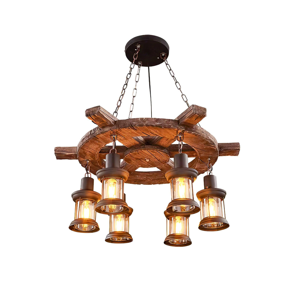 Aurzorir Vintage houten kroonluchter