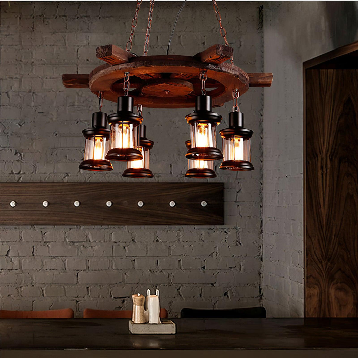 Aurzorir Vintage houten kroonluchter