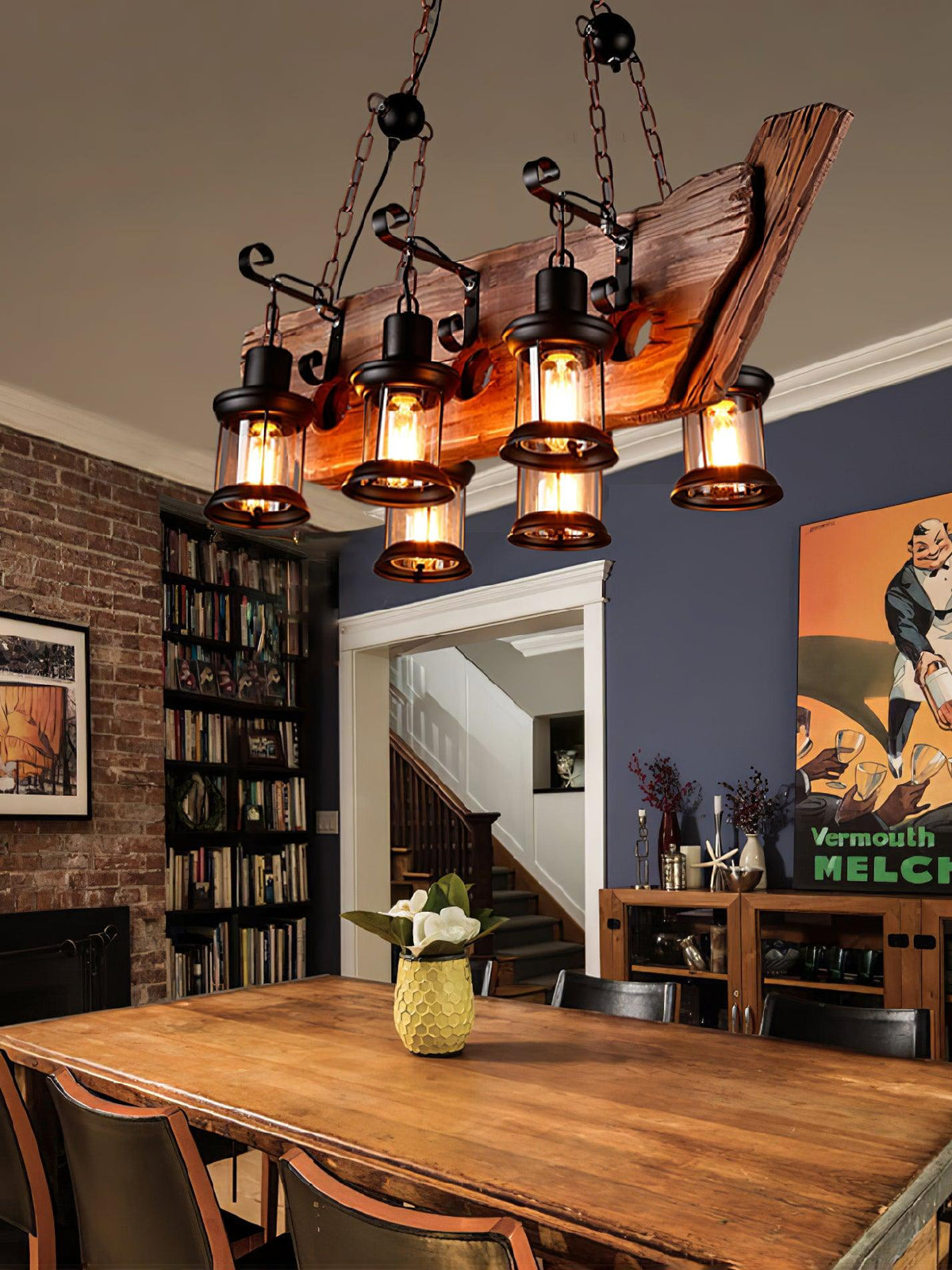 Aurzorir Vintage houten kroonluchter
