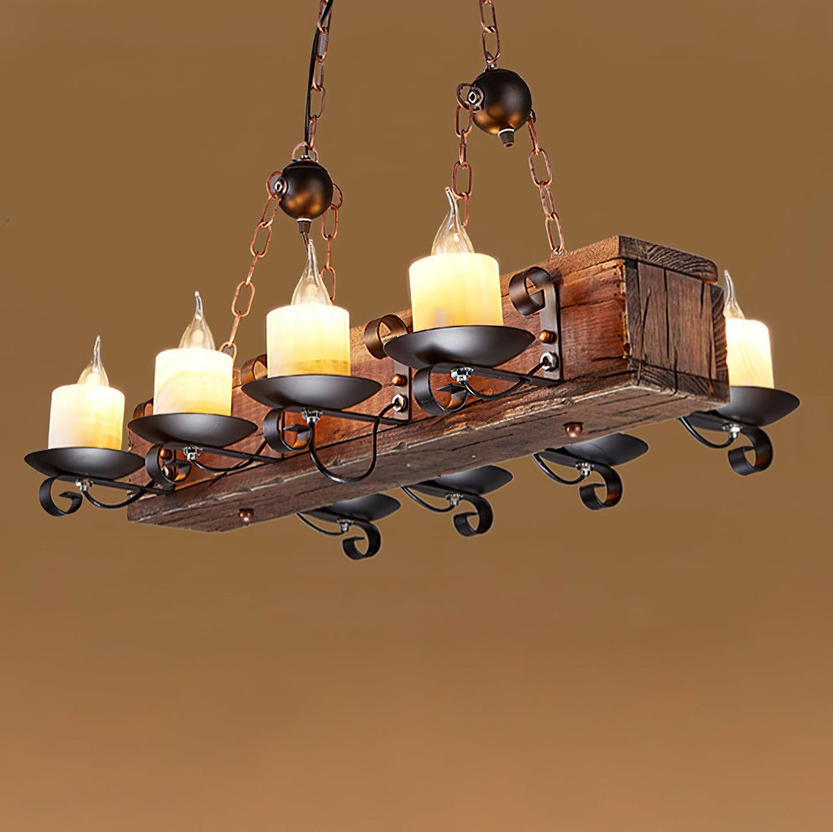 Aurzorir Vintage houten kroonluchter