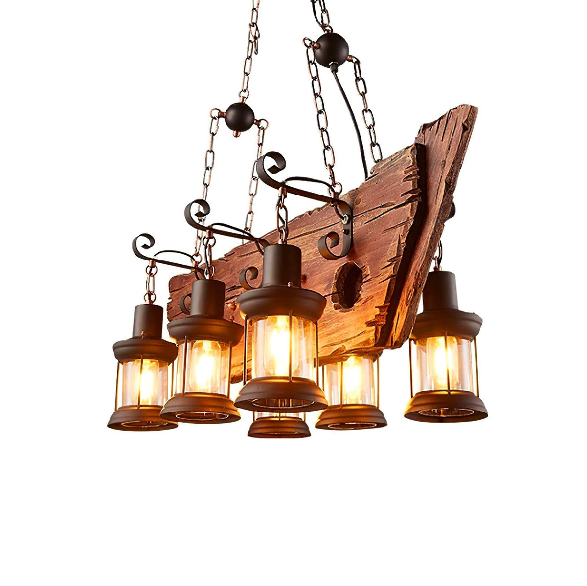 Aurzorir Vintage houten kroonluchter