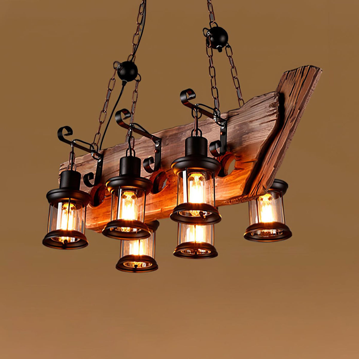 Aurzorir Vintage houten kroonluchter