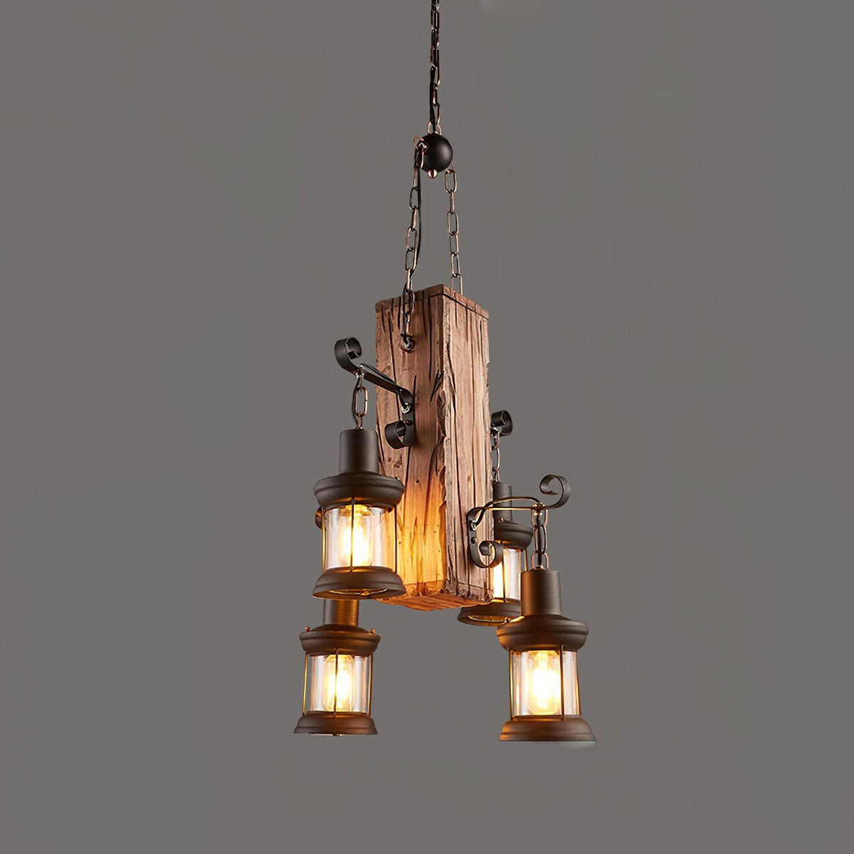 Aurzorir Vintage houten kroonluchter