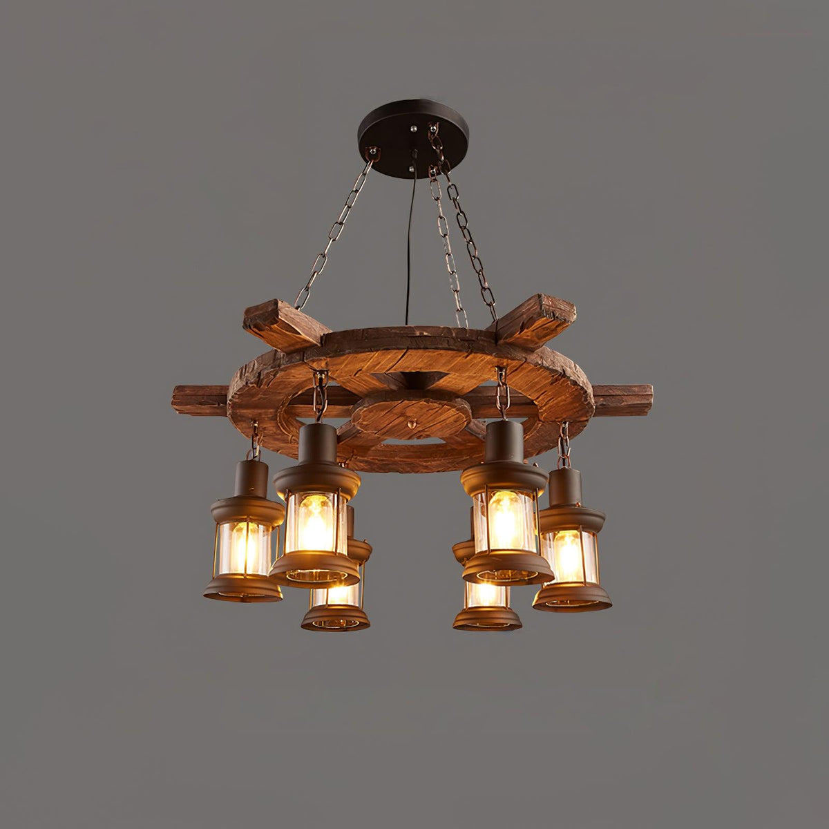 Aurzorir Vintage houten kroonluchter
