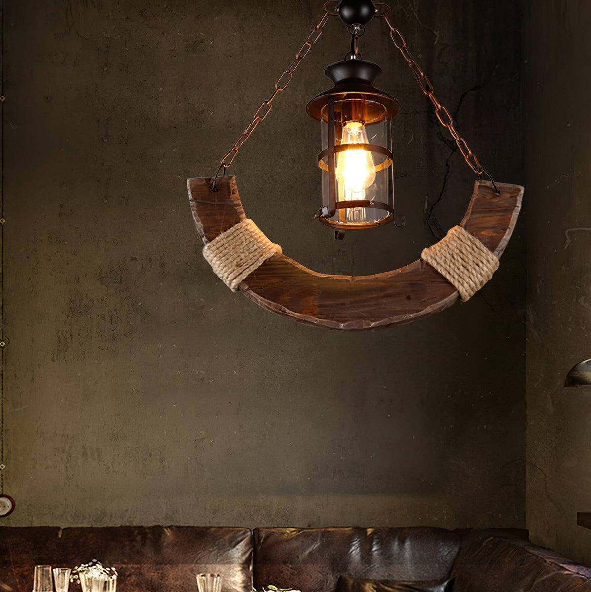 Aurzorir Vintage houten kroonluchter